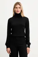 Svetr s příměsí vlny Twinset černá barva, s golfem, 252AT3102