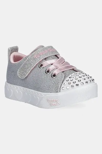 Dětské tenisky Skechers HEART STEPS - SHIMMER SWEETIE šedá barva, 314620N