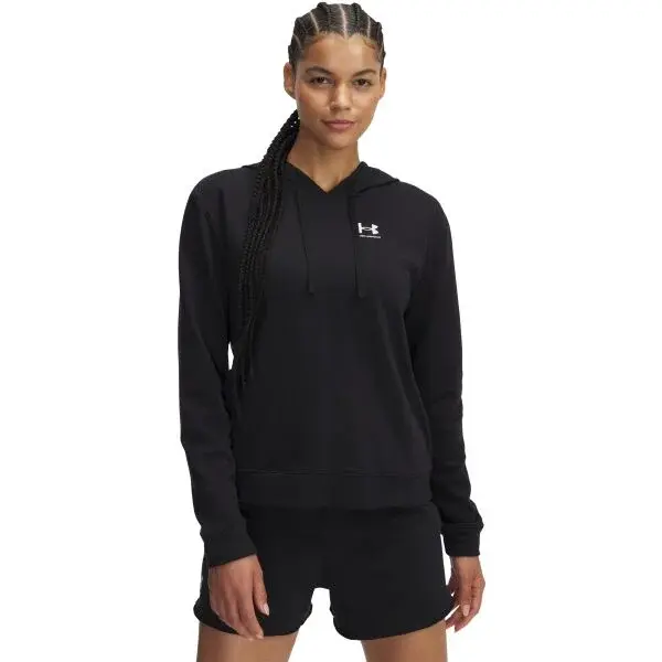 Under Armour RIVAL TERRY HOODIE Dámska mikina, čierna, veľkosť S