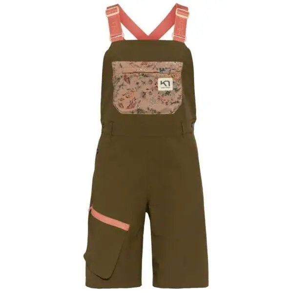 KARI TRAA SANNE BIB Dámske kraťasy s trakmi, khaki, veľkosť