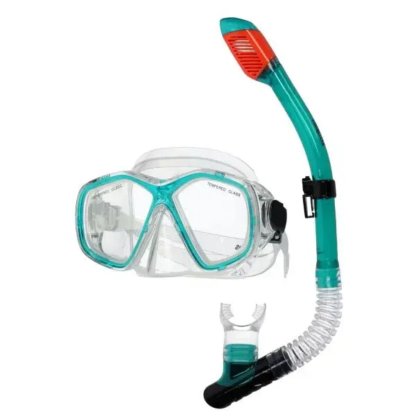AQUOS BARRACUDA SCUP Šnorchlovací set, zelená, veľkosť