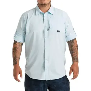 ADVENTER & FISHING FUNCTIONAL UV SHIRT Funkčná UV košeľa s dlhým rukávom, svetlomodrá, veľkosť