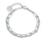 Vuch Módny dvojitý oceľový náramok Vovia Silver