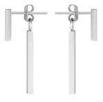 Troli Moderné oceľové náušnice Hranolky