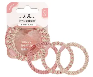 Sada gumiček do vlasů Invisibobble Twistar Blush Braids - 3 ks + dárek zdarma