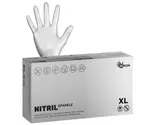 Nitrilové rukavice Espeon Nitril Sparkle - 100 ks, perleťové stříbrné, velikost XL (100176) + dárek zdarma