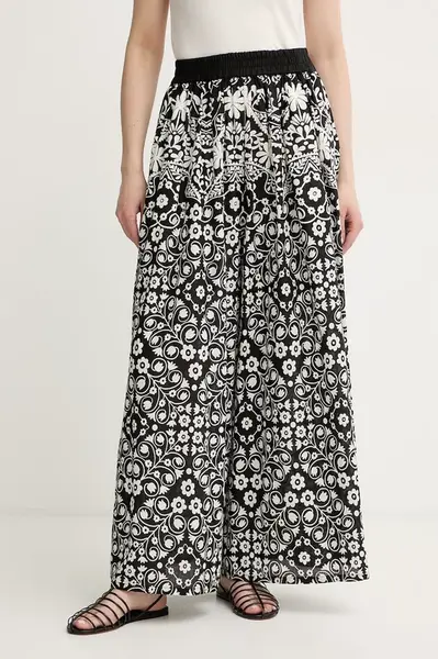 Weekend Max Mara nohavice wide leg dámske bavlnené