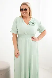 Kesi talianske šaty plus size s V-výstrihom a ruched pásom