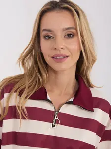 Pruhovaná halenka na zip