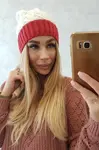 Kesi Fleecová čepice Bibiana K264 burgundy+ecru