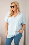 Kesi Plus Size halenka s motýly modrá