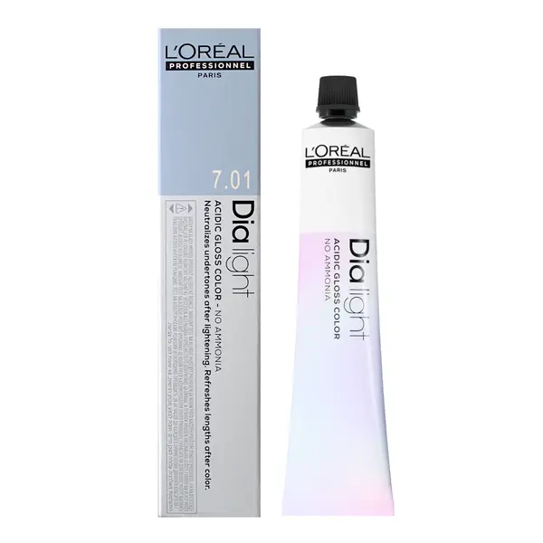 Přeliv na vlasy Loréal Dialight 50 ml - odstín 7.01 blond přírodní popelavý - L’Oréal Professionnel + dárek zdarma