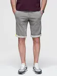 Ombre Men's denim short shorts with decorative stitching - light grey