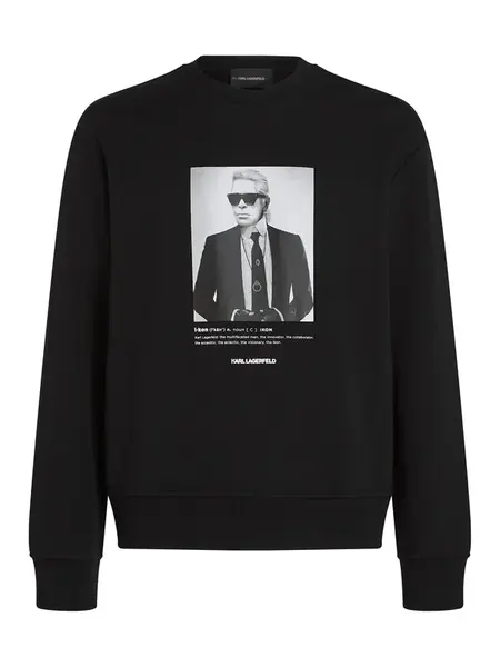 Karl Lagerfeld Mikina 'PORTRAIT'  sivá / čierna