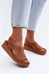 Kožené dámské sandály na platformě Maciejka