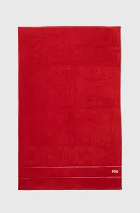 BOSS Velký bavlněný ručník BOSS Plain Red 100 x 150 cm