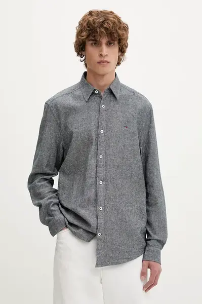 Tommy Jeans košile pánská se lnem