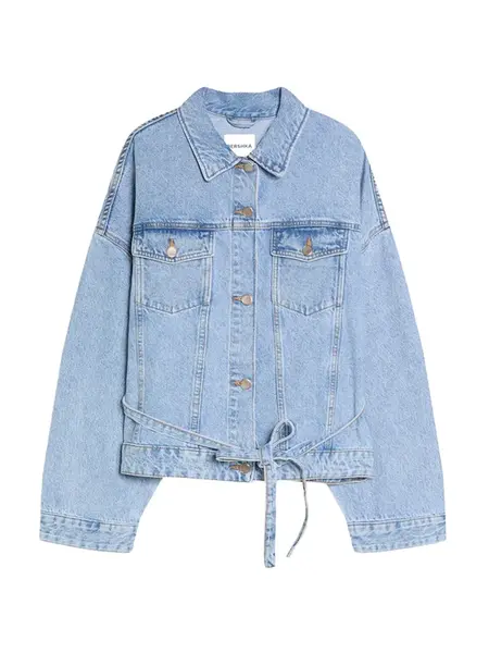 Bershka Prechodná bunda  modrá denim