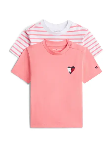 TOMMY HILFIGER Tričko  ružová / pitaya / biela