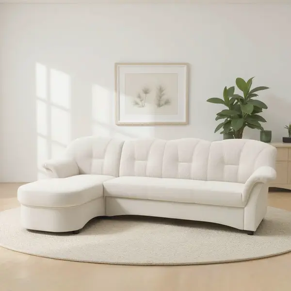 MID.YOU ROHOVÁ SEDAČKA, textil, krémová