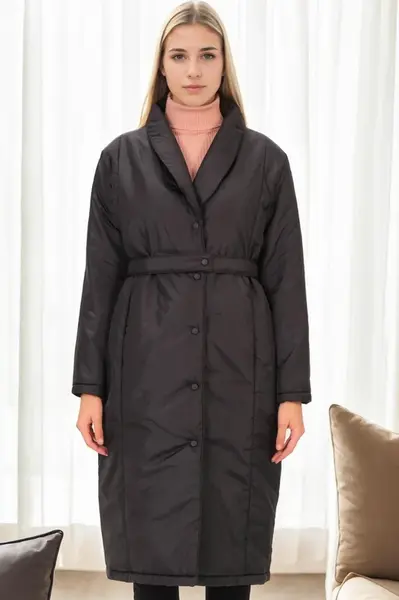 Z6688 DEWBERRY WOMEN'S COAT-BLACK-1