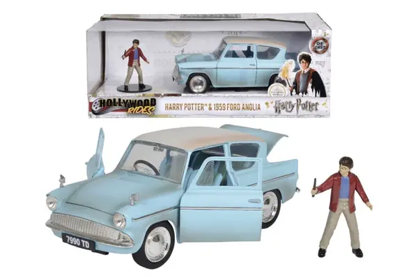 Harry Potter Auto Ford Anglia 1959 1:24 a figurka Harryho Pottera