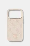 Guess puzdro na telefón z imitácie kože iPhone 17 Pro