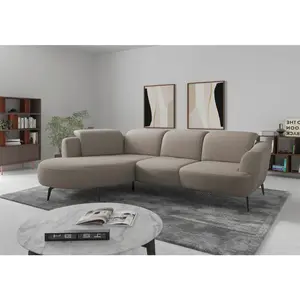 Sit & More ROHOVÁ SEDAČKA, textil, šedohnědá