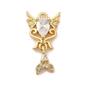 Brass Micro Pave Cubic Zirconia Pendants