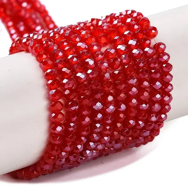 Baking Electroplate Glass Beads Strands