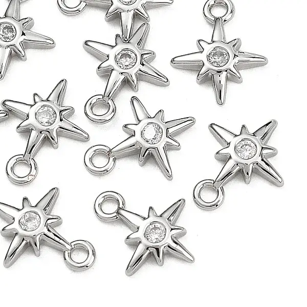 SHEGRACE Brass Clear Cubic Zirconia Charms