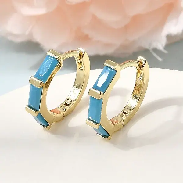 Brass Pave Cubic Zirconia Hoop Earrings