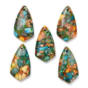 Dyed Natural Imperial Jasper Pendants