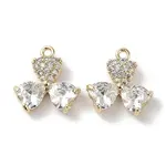 Brass Micro Pave Clear Cubic Zirconia Pendants