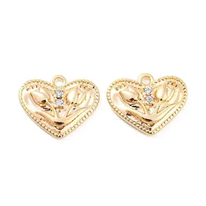 Brass Micro Pave Cubic Zirconia Pendants