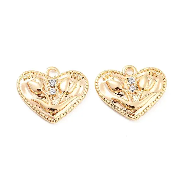 Brass Micro Pave Cubic Zirconia Pendants