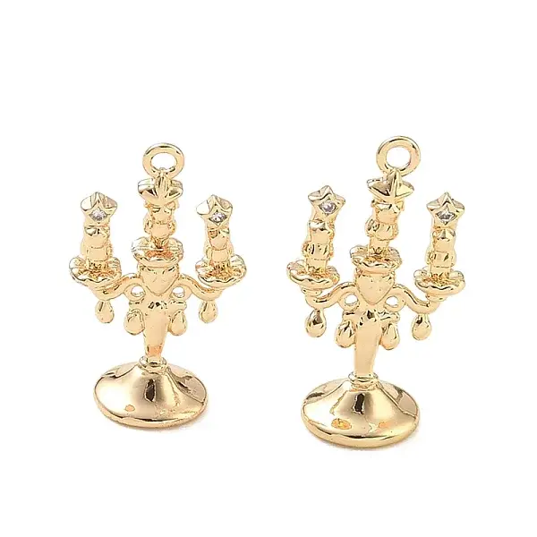 Brass Micro Pave Clear Cubic Zirconia Pendants