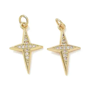 Easter Religion Brass Micro Pave Clear Cubic Zirconia Pendants