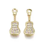 Brass Micro Pave Clear Cubic Zirconia Pendants