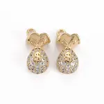 Brass Micro Pave Clear Cubic Zirconia Charms