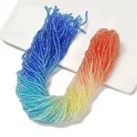 Transparent Painted Glass Beads Strands