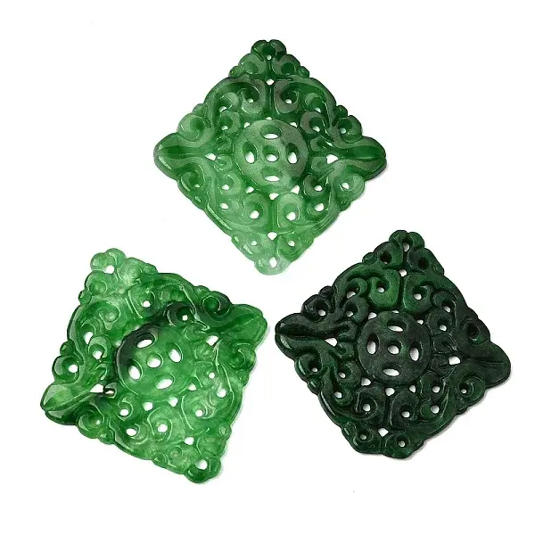 Natural Myanmar Jade Dyed Connector Charms