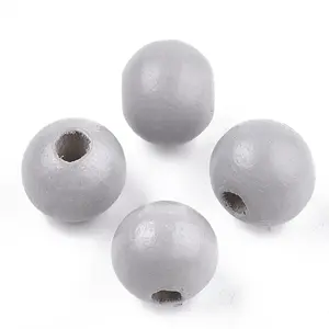 Painted Natural Wood Beads