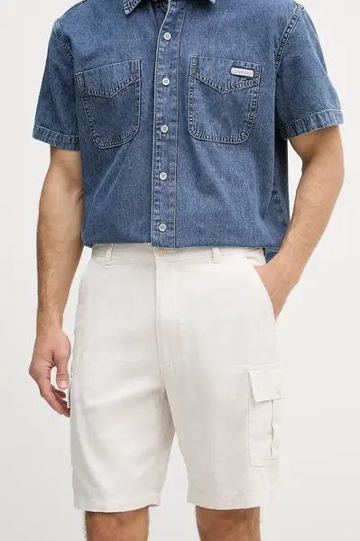 Calvin Klein Jeans cargo šortky pánské se lnem