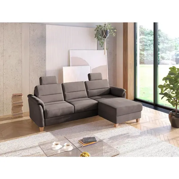 Sit & More ROHOVÁ SEDAČKA, textil, tmavě hnědá