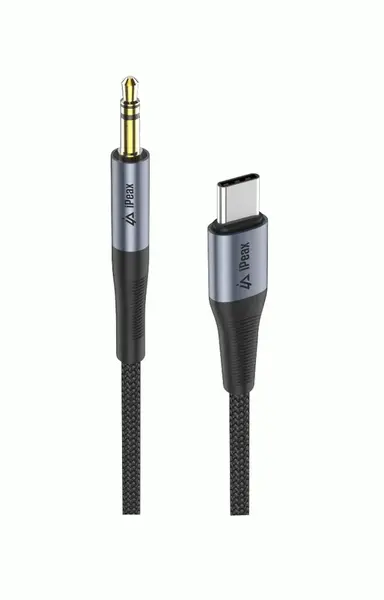 Adaptér iPEAX USB-C / 3,5 MM JACK 1,5 M, černá