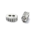 Rack Plating Brass Micro Pave Clear Cubic Zirconia Beads