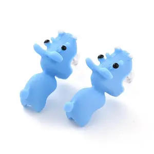 Cute Hippo Resin Stud Earrings