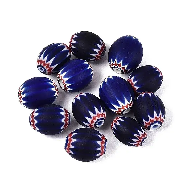Handmade Millefiori Glass Barrel Beads