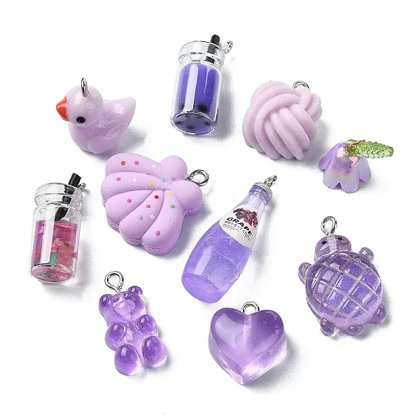 10Pcs 10 Styles Resin Pendants